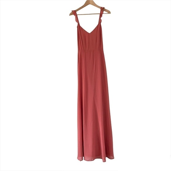 NWT Lulus Meteoric Rise Rusty Rose Maxi Dress M - Picture 5 of 10